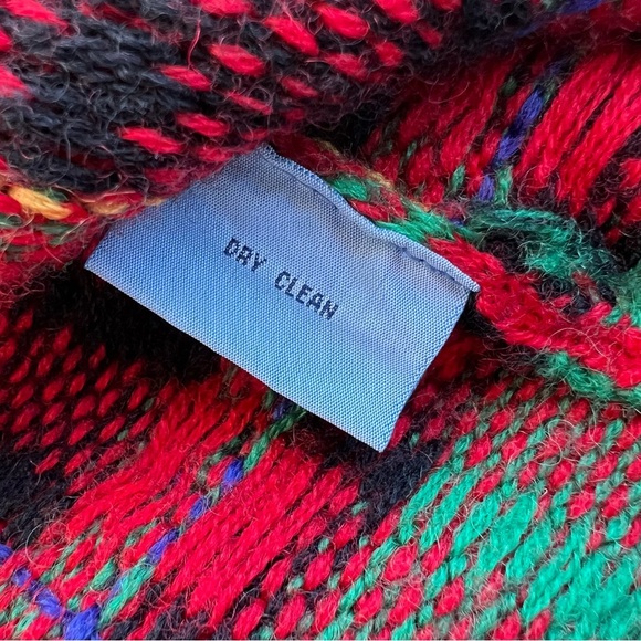 Cambridge Dry Goods 100% Wool Red and Green Plaid Cardigan Women Size XL - Picture 9 of 9